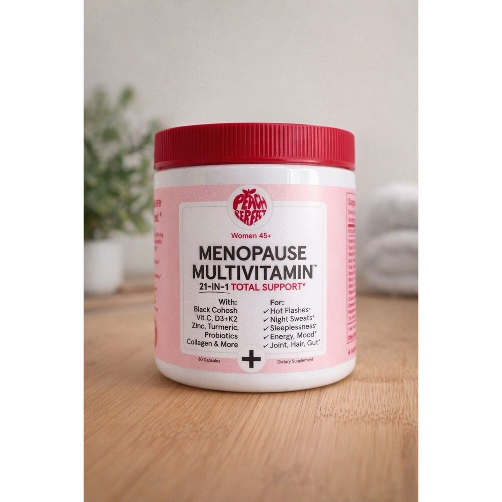 Peach Perfect Menopause Multivitamin 21-in-1 Support Black Cohosh 60 Capsules